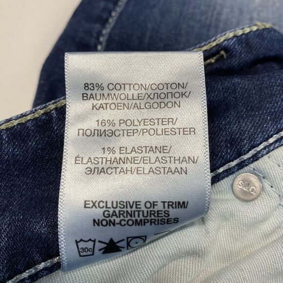 Silver Suki Mid Shorts Sz 27 (28"Waist) Stretch Denim Jean Dark Wash Distress - Picture 9 of 12